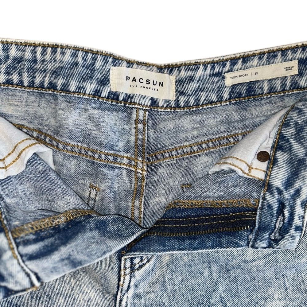 PACSUN Mom Short Women’s Acid Wash High Waisted Denim Jean Shorts Sz 25 - Picture 2 of 5